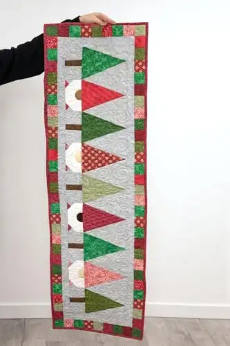 7. Christmas Tree Gnomes Table Runner Quilt Kit