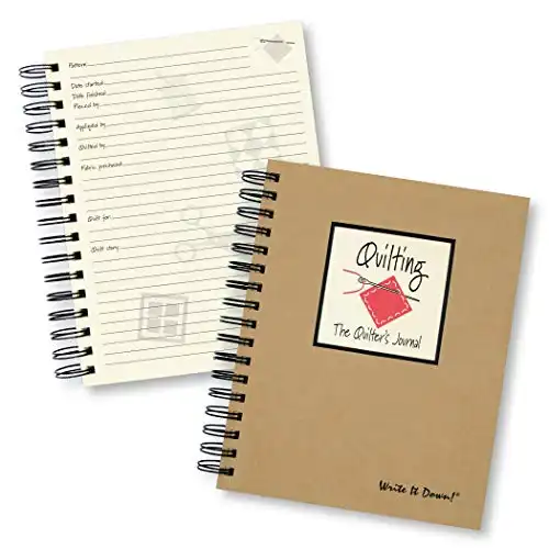 6. Write it Down series by Journals Unlimited, Guided Journal, Quilting, The Quilters Journal, Full-size 7.5"x 9", Kraft Hard Cover, Made in USA