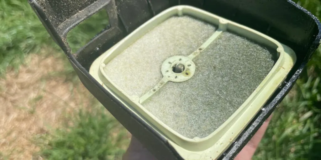 Edger air filter starts then dies