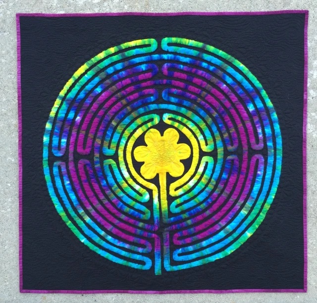 tie dye circular labyrinth