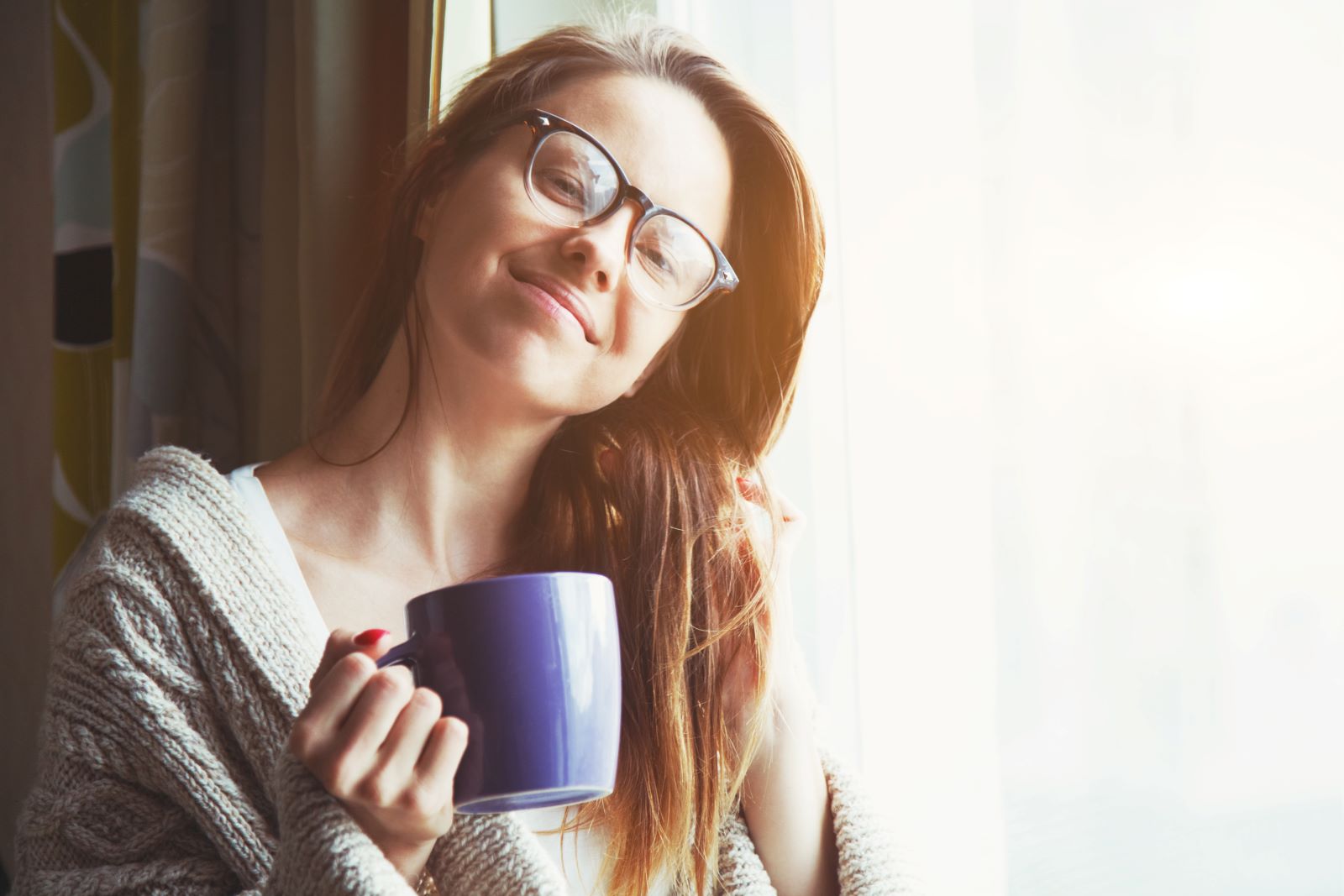 Woman Window Smiling