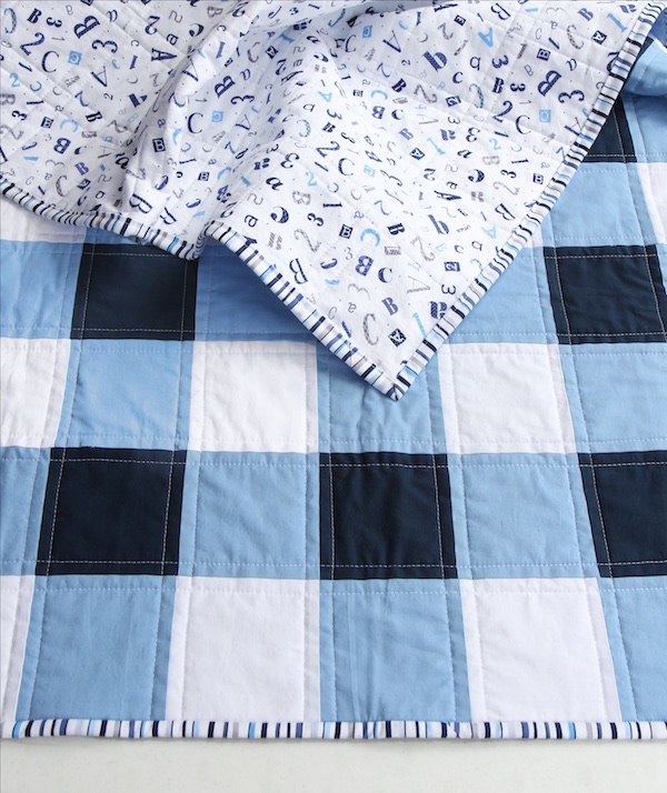 blue and white gingham baby boy quilt patterns