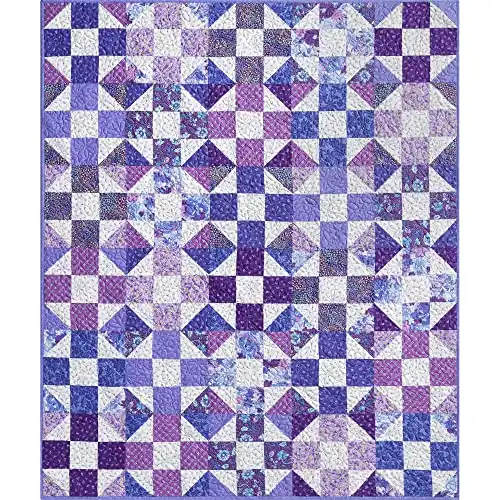 3. The Quilt Kit Co Mingle Precut Quilt Kit with Fabric and Pattern, 60 x 72in, No Cutting, Precut Quilt Kits Ready to Sew, Beginner Quilt Kits with Fabric and Pattern Precut, Quilting Kits