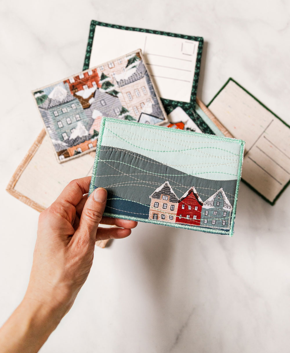 quilted postcard Easy sewing projects for gifts