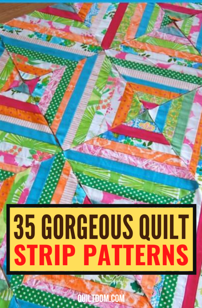 Discover 35 stunning quilt strip patterns that are both beautiful and simple to create. These easy-to-follow designs utilize fabric strips of varying widths and lengths for quick and satisfying quilting projects.