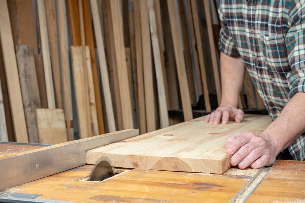 working a table saw