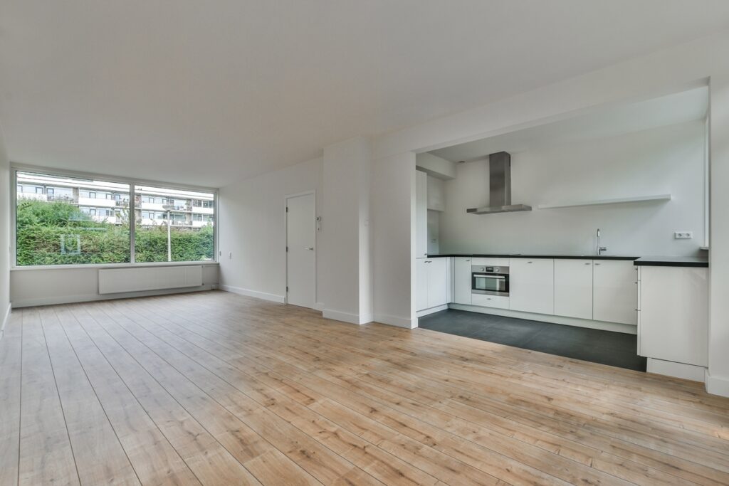 large wooden floor in room