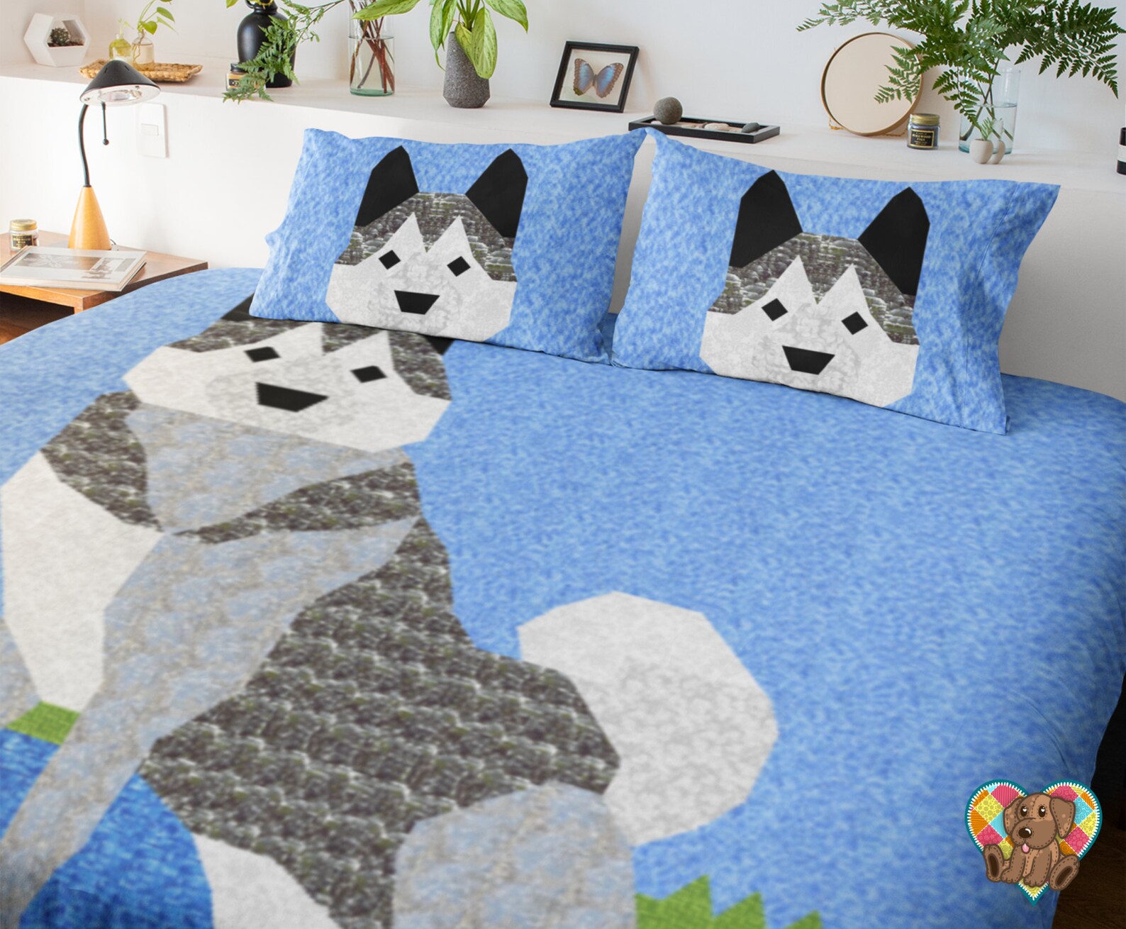 Husky Pattern dog quilt patterns
