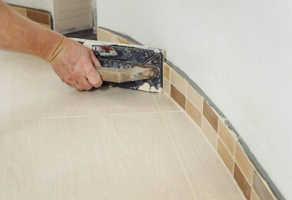 Fill the tile joints with grout