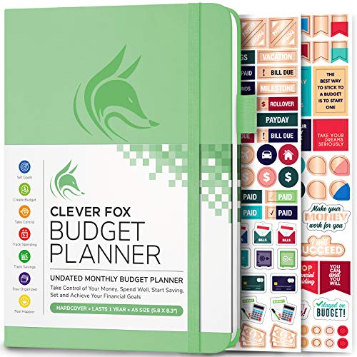 Clever Fox Budget Planner - Undated - Expense Tracker Notebook. Monthly Budgeting Journal, Finance Planner & Accounts Book to Take Control of Your Money. Start Anytime. A5 Size Mint Green Hardcover