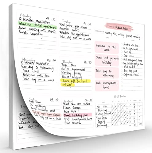 FABOXY 52 Sheets Weekly Planner Pad Undated Essentials for Productivity 10