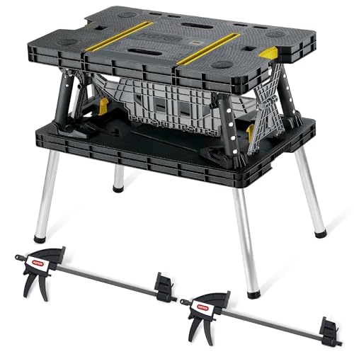 Keter Folding Work Table, Portable Workbench w/...