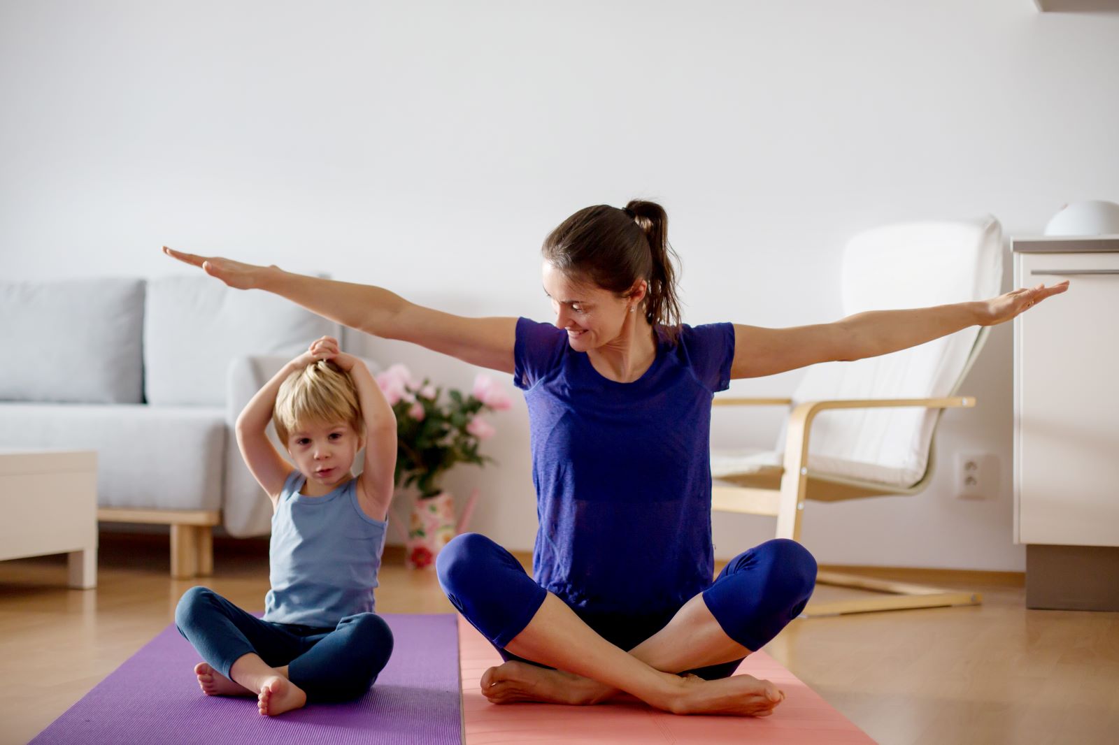 Exercising Momo With Child