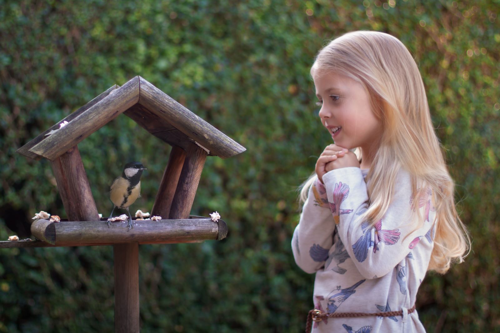 Kid With Bird Feeder