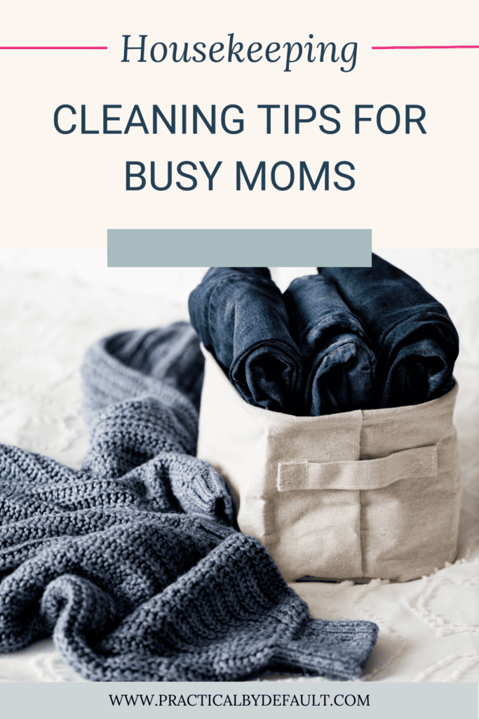 laundry basket of clothes folded cleaning tips for busy moms