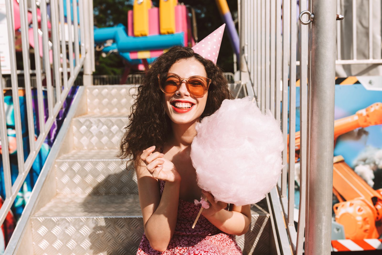 Girl Amusement Park Rest