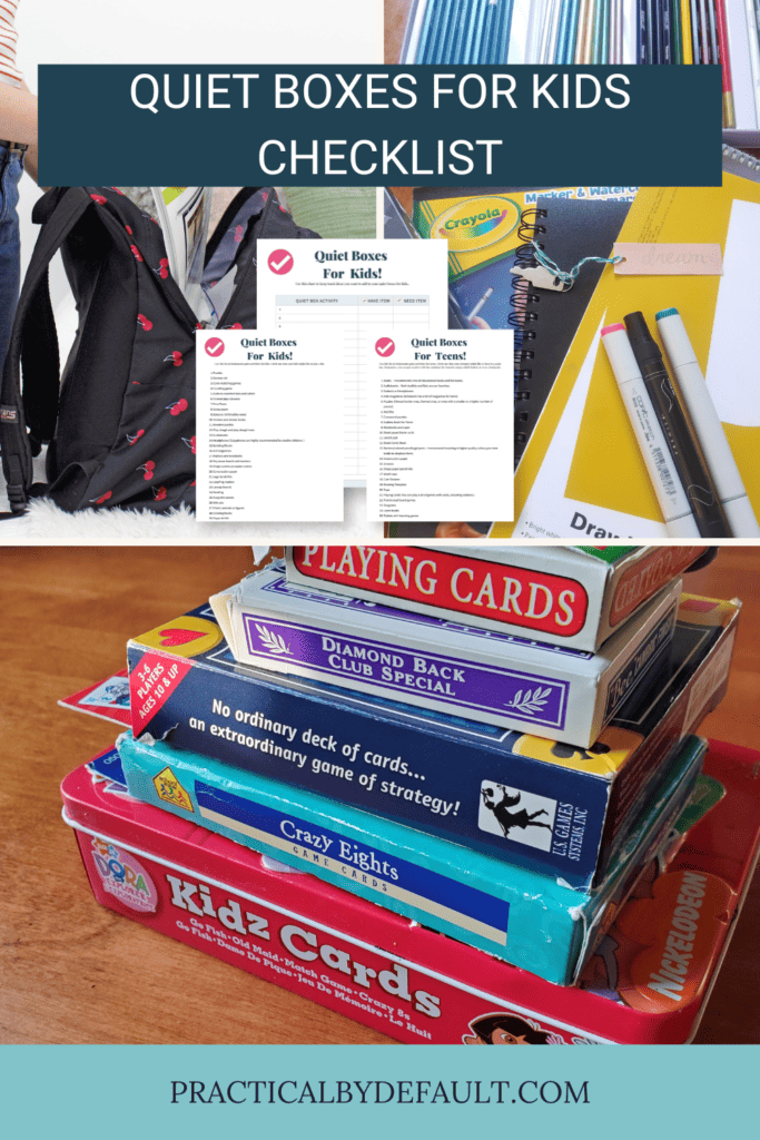quiet boxes for kids checklist with games and pdf