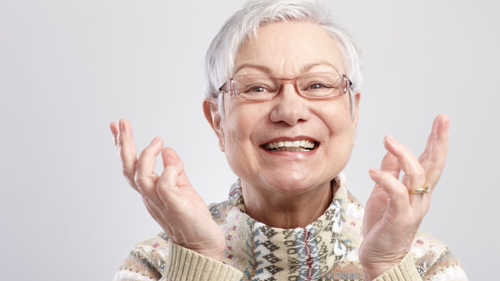 Happy And Radiant Elderly Woman