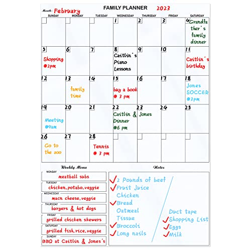 Family Calendar Dry Erase Board for Wall - 16.5 x 23.6