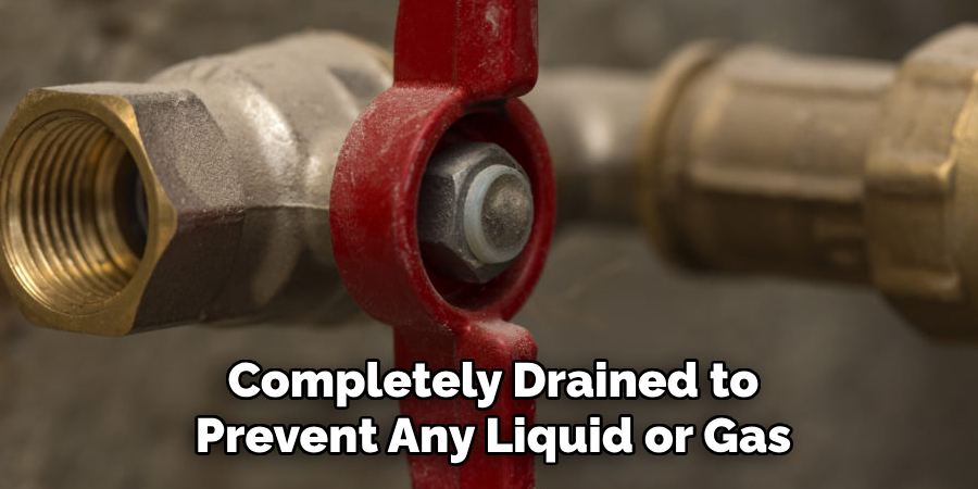 Completely Drained to Prevent Any Liquid or Gas