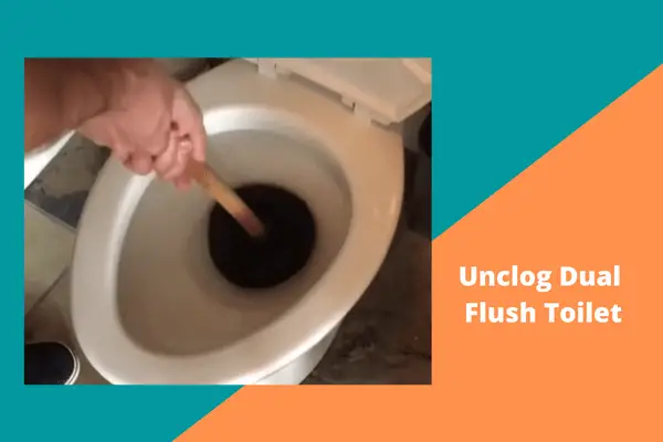 unclog dual flush toilet
