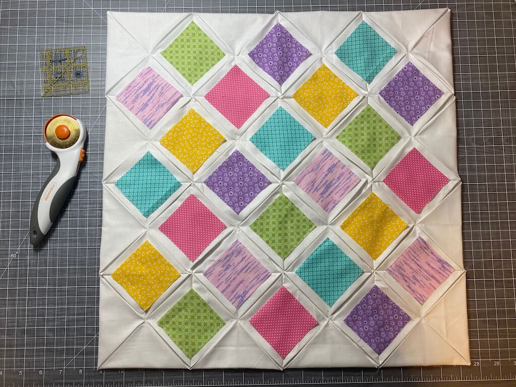 cathedral window quilt steps
