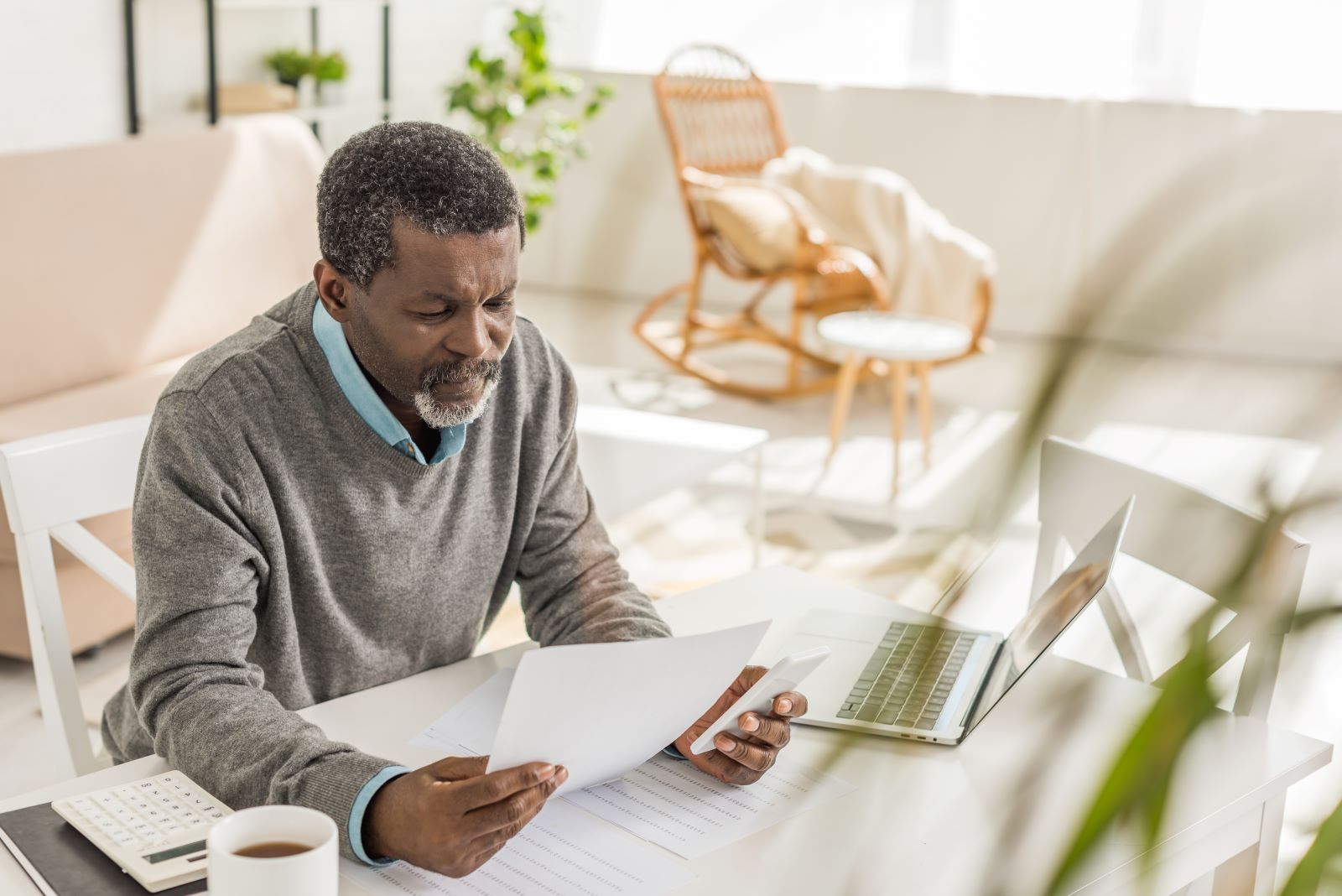 Man Stressed Finances