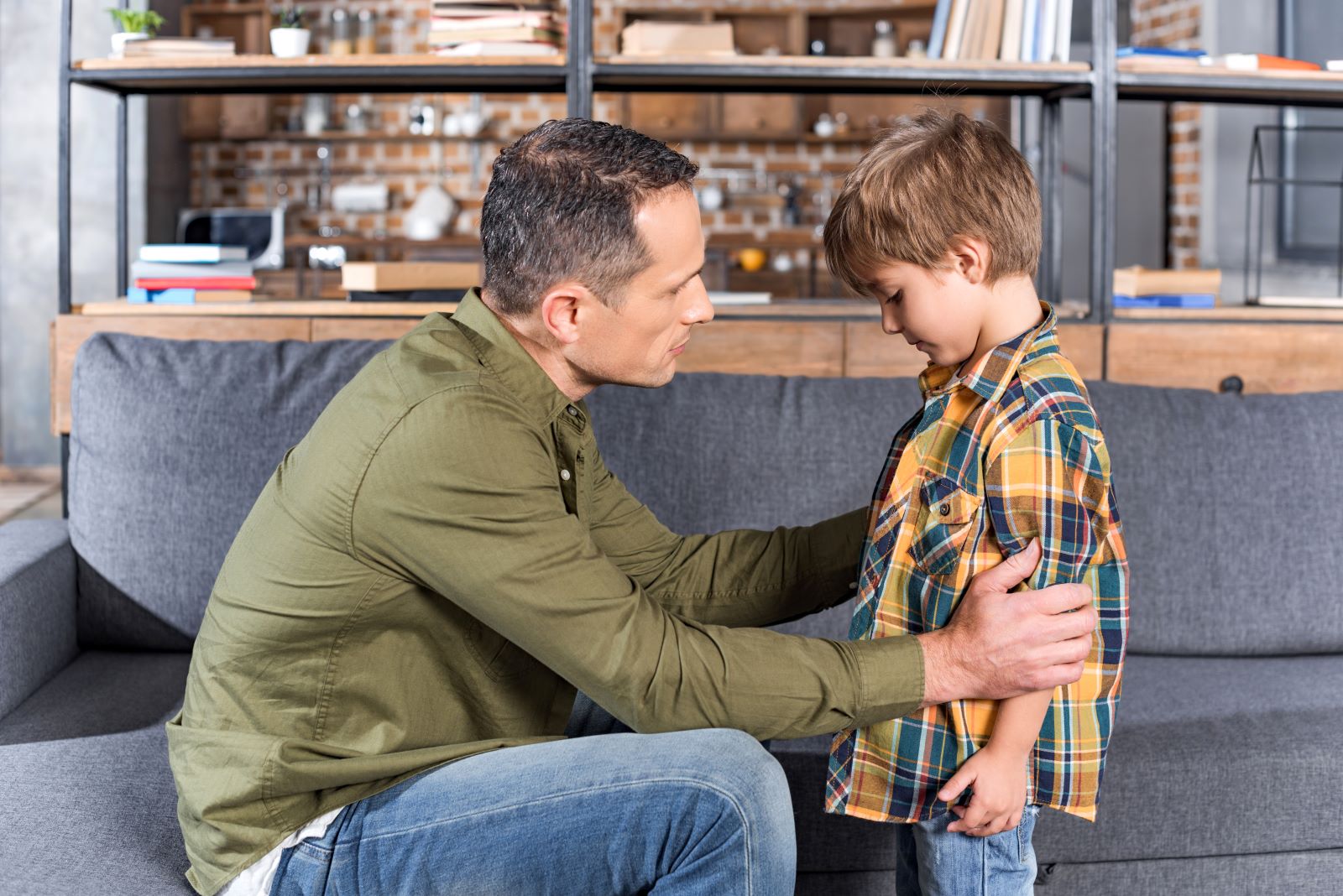 Sad Child And Father