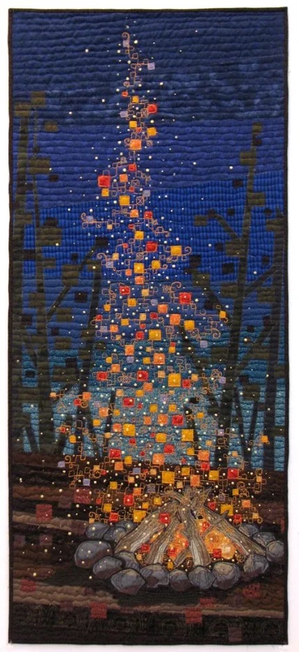 campfire art quilt art quilts