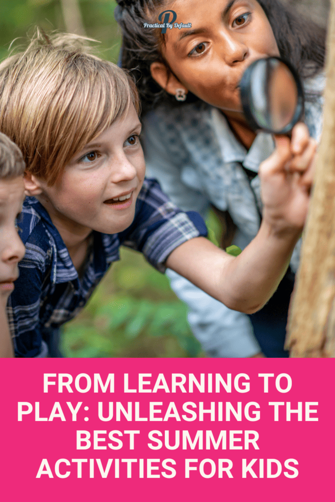 Kids playing outside for a summer activities for kids