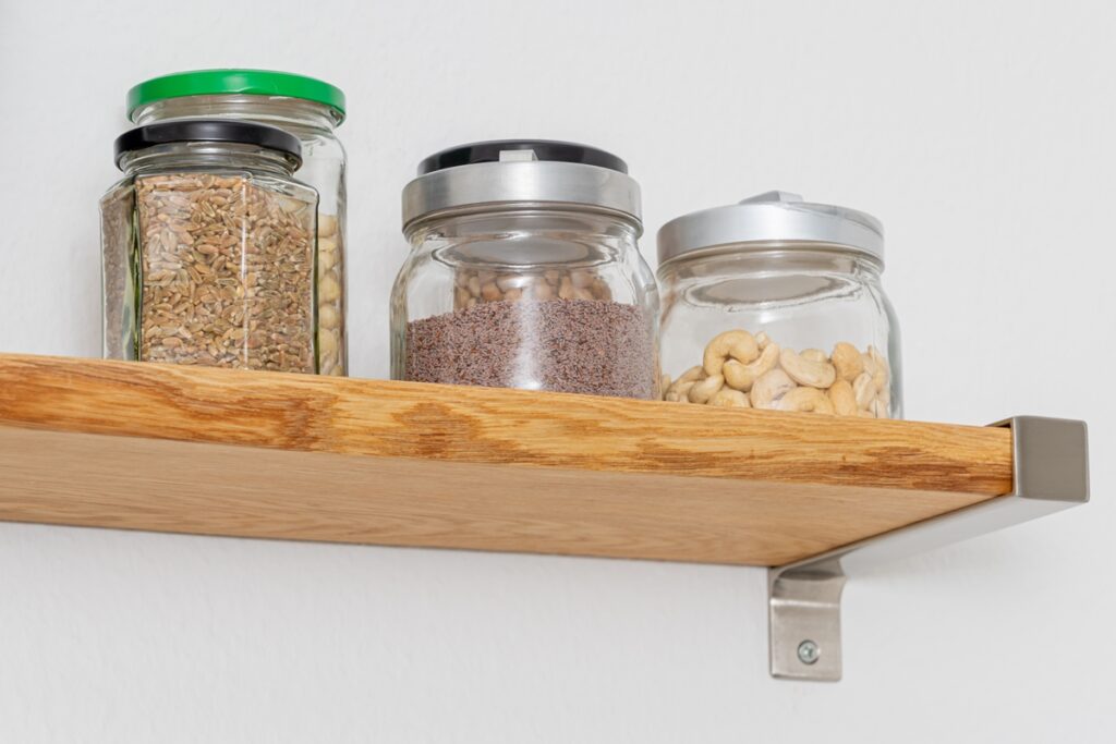 oak shelving example