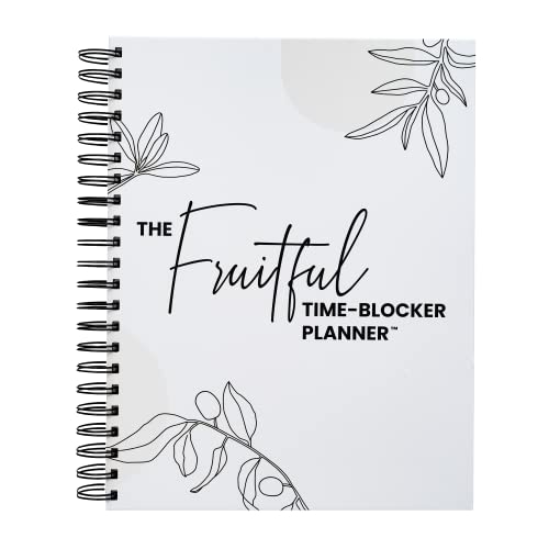 52-Weeks Undated, Time Blocking Planner, Increase Productivity and Improve Time Management, Set Annual & Monthly Goals, Hardcover, Wire Bound, Instructions on How to Time Block (White Matte)