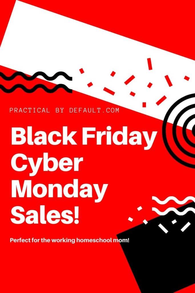 Red image with text Black Friday Sales Cyber Monday Deals