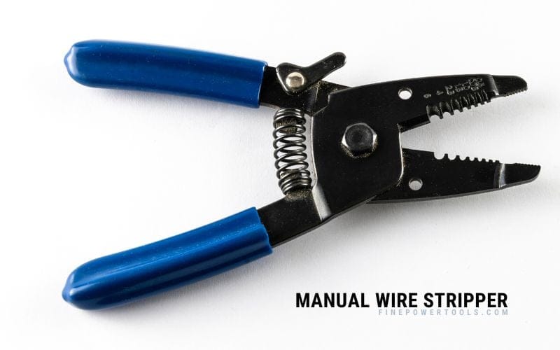 Manual wire stripper with marked holes