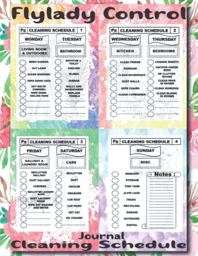 Flylady Control Journal Cleaning Schedule: A Planner for Your Daily Weekly and Monthly Cleaning Schedule.