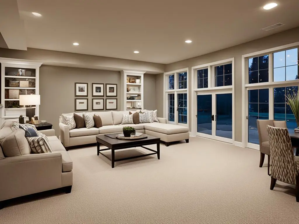 Berber carpet in a basement