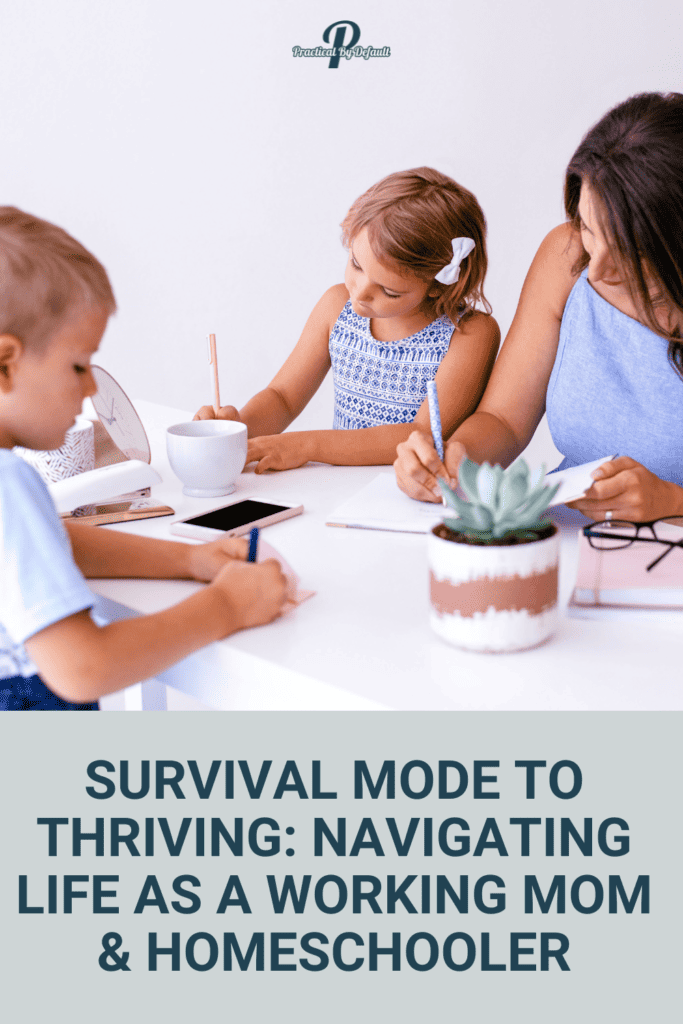 mom working with kids