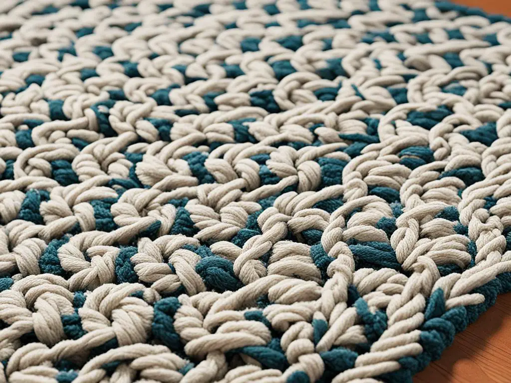surface pile of hooked rugs