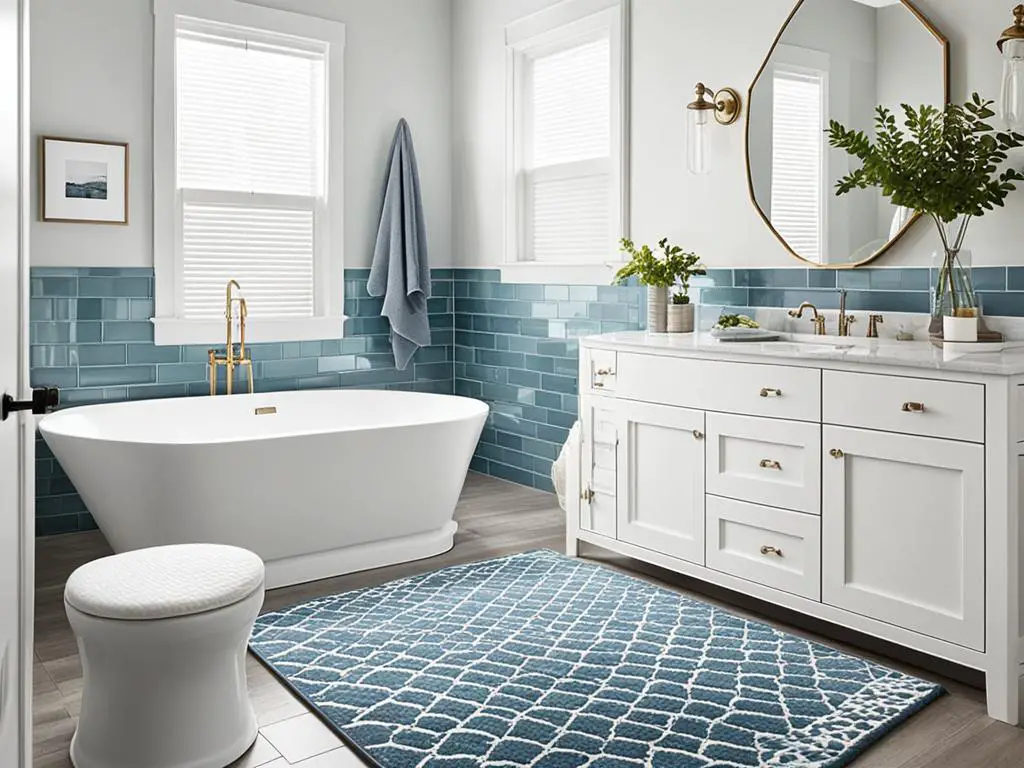 optimal rug size for bathroom