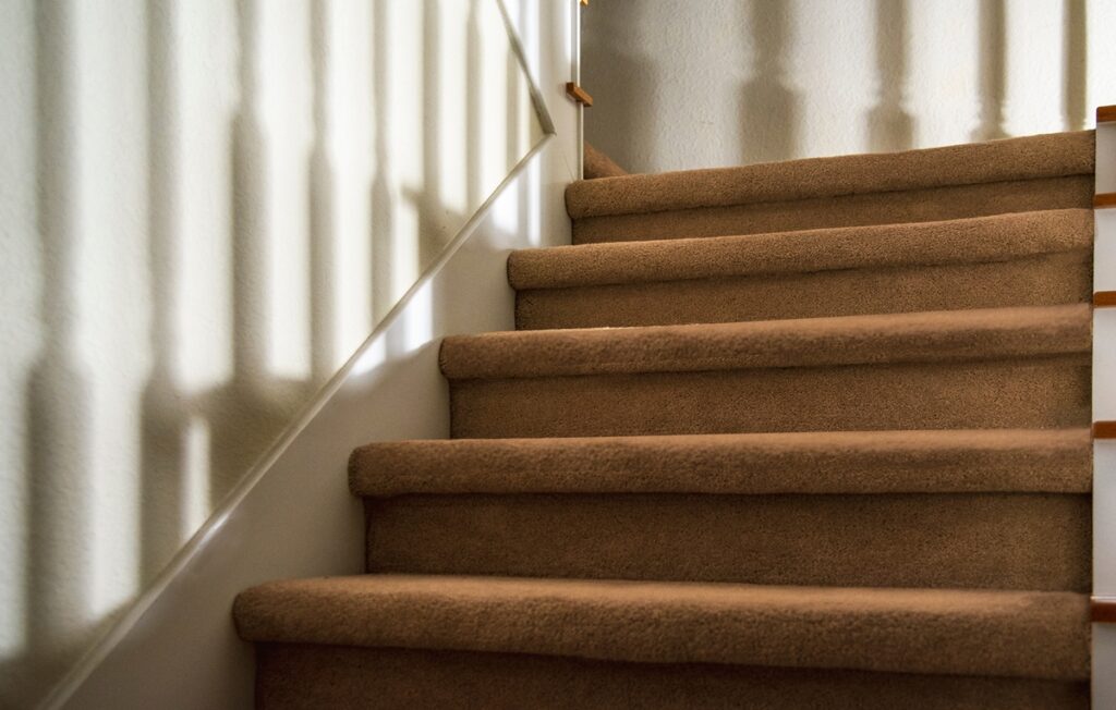 stairs with carpet attached