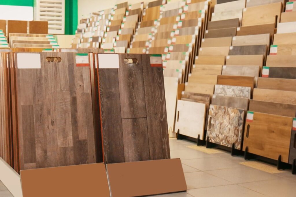 Wood panels in a store