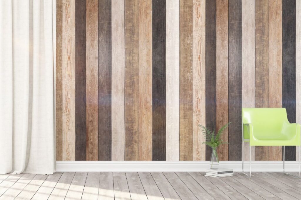 Wood panelled wall